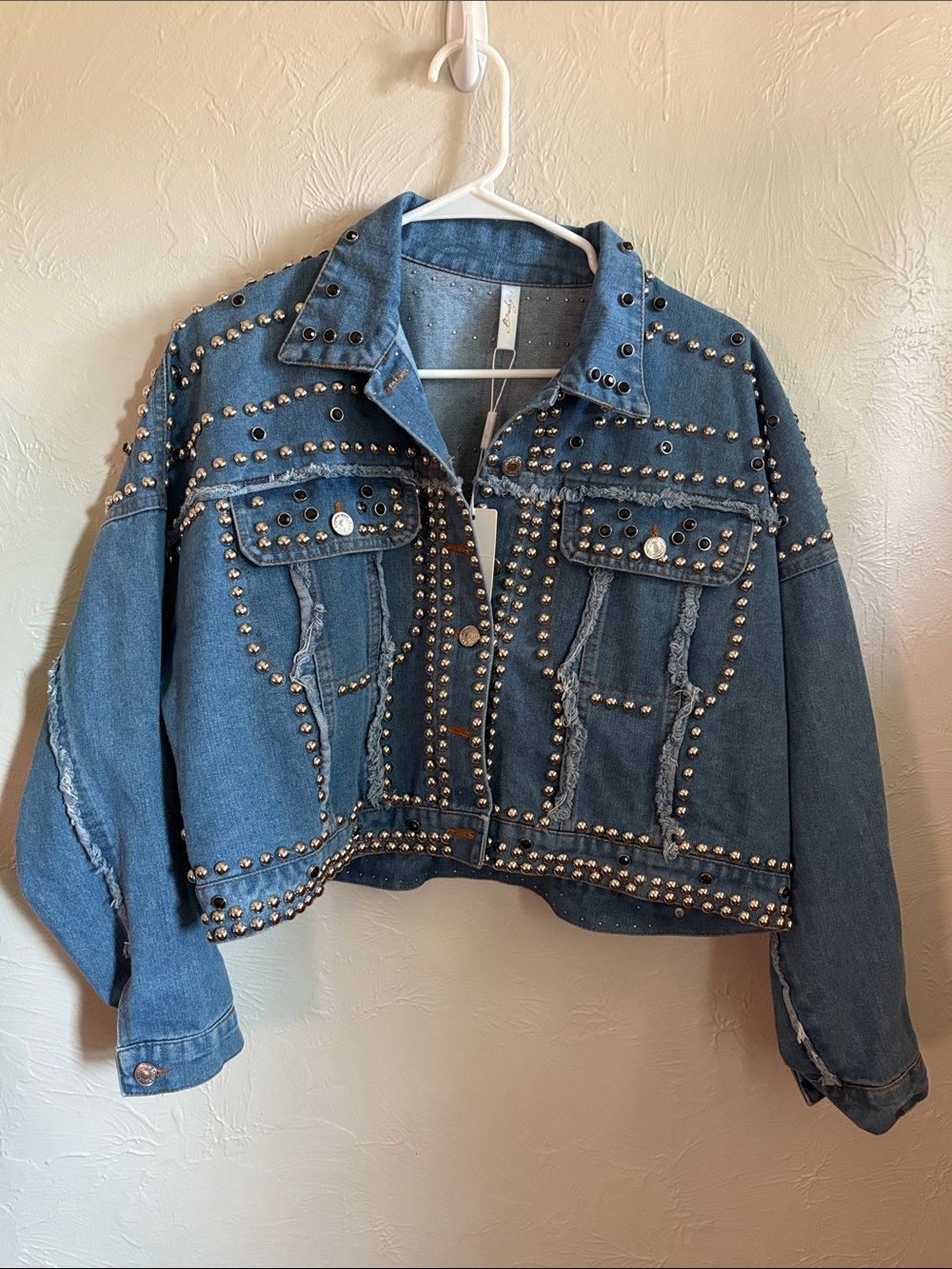 Buby’s Distressed Studded Blue Denim Jacket - Jean Jacket